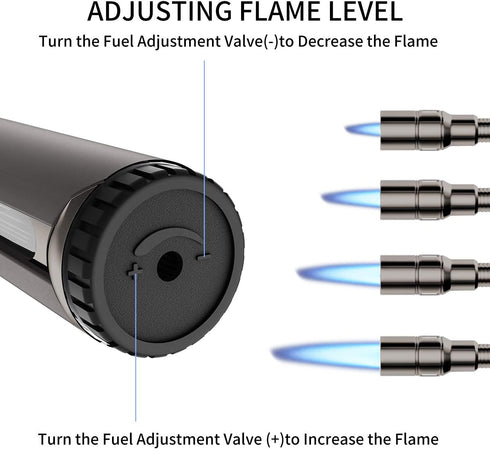Butane Lighter Torch Long Lighter Refillable Jet Lighter Windproof Lighter with Visual Fuel Window Flexible Neck Lighter for Grill Fireplace Stove...