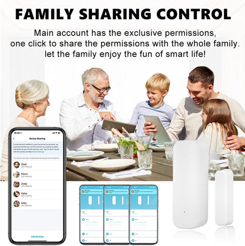 Smart WiFi Door Sensor: Wireless Window Sensor with App Notification Alert, Tuya Door Open Contact Sensor for Home Security, No Hub Required, Comp...