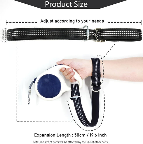 1 Pack Adjustable Safety Wrist Strap for Retractable Dog Leash - Hand Free Short Dog Leash Wrist Strap - Pet Baby Stroller Wheelchair Safety Strap...