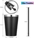 VEGOND 12oz Tumbler Stainless Steel Tumbler bulk Vacuum Insulated Double Wall Travel Tumbler with Lid and Straw Reusable Tumbler, Black 1 Pack...