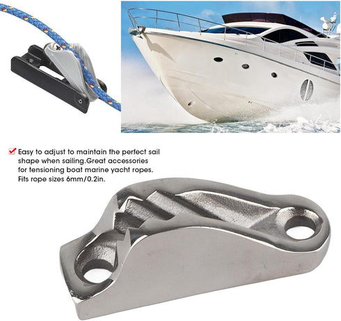 KIMISS Stainless Steel Rope Cleat, Boat Clam Cleat Rope Line Clamp Jam Grip Boat Hardware Parts Sailing Kayak Marine Accessories...