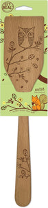 Talisman Designs Laser Etched Beechwood Turner Woodland Owl Design Pan Cooking Turner Cute & Functional Kitchen Tool Decorative Wooden Utensils,Tu...