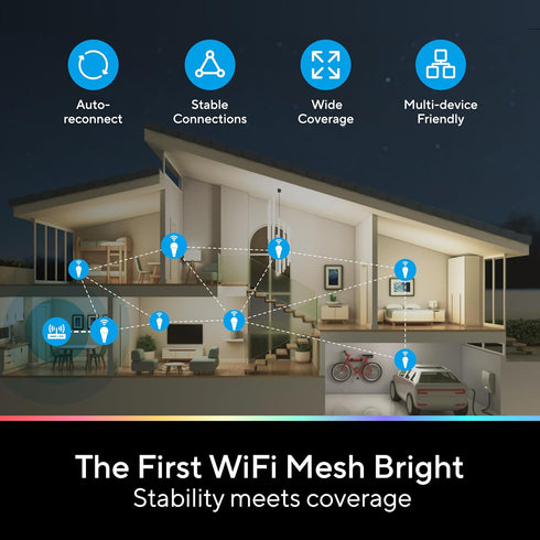 Smart Light Bulbs, 1100 Lumen, 90+CRI WiFi Mesh & Bluetooth Color Changing A19 Light Bulb, 16 Million DIY Colors RGB Light Bulbs, Work with Alexa,...