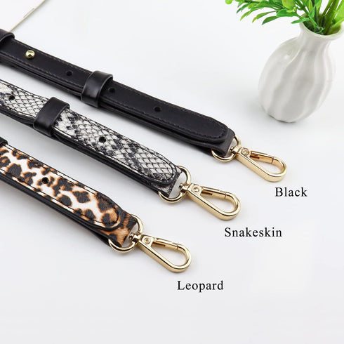 BEAULEGAN Wide Purse Strap Replacement - Microfiber Leather - 51 Inch Long Adjustable for Crossbody Shoulder Bag, Black/Gold...