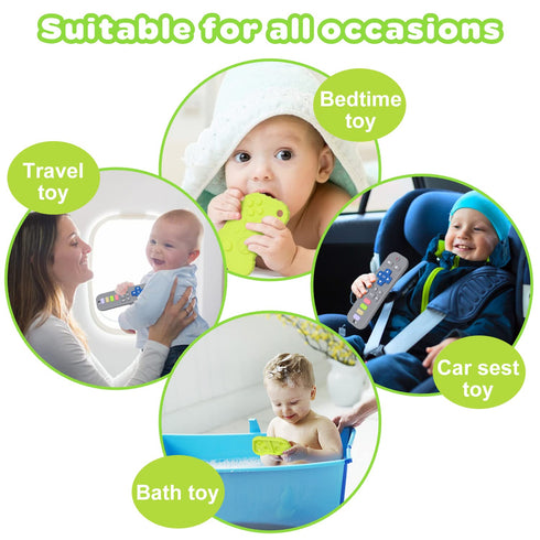 Baby Teether Toys, 2 Pack Teething Toys for Babies, TV Game Remote Control Shape Silicone Sensory Teethers, Infant Chew Toys for Baby Shower Easte...