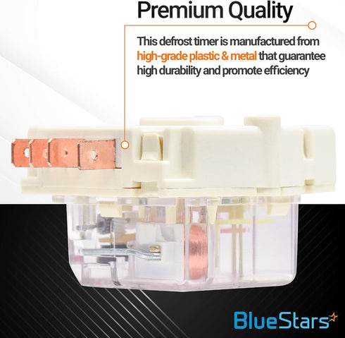 BlueStars 215846602 Refrigerator Defrost Timer Replacement Part - Compatible with Frigidaire & Kenmore Refrigerators - Replaces 215846606 24037100...