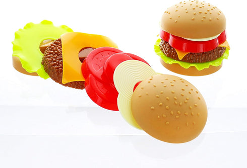 GIFTEXPRESS® Hamburger and Hot Dog Play Set, Pizza Food Cooking Toy, with Toy Hamburger, Fries, Hot Dog, Pizza, Coke, Ketchup, and tray...