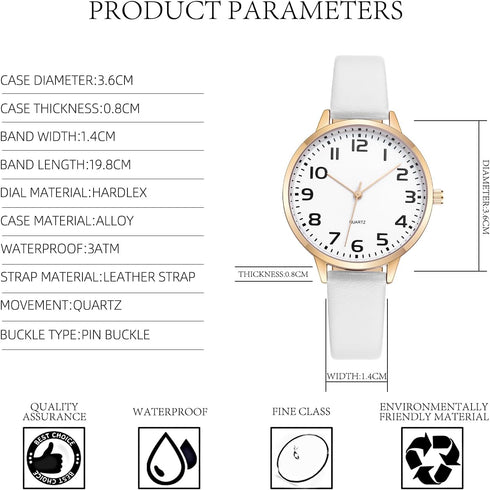 Women Watches Leather Mesh Strap Round Case Analog Fashion Ladies Wrist Watches...