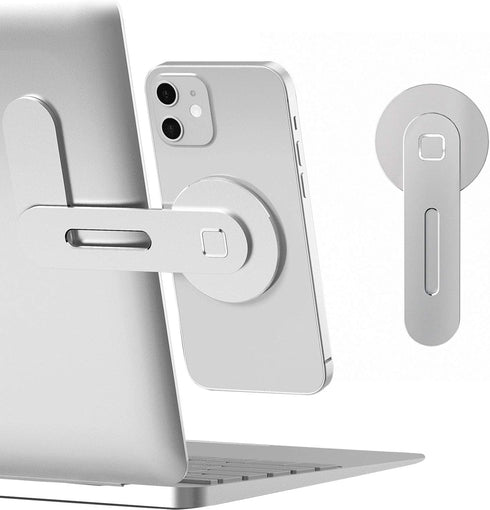 CloudValley Magnetic Phone Holder for Laptop Designed for iPhone 16/15/14/13/12 MagSafe, Adjustable Phone Monitor Side Mount, Slim Portable Foldab...