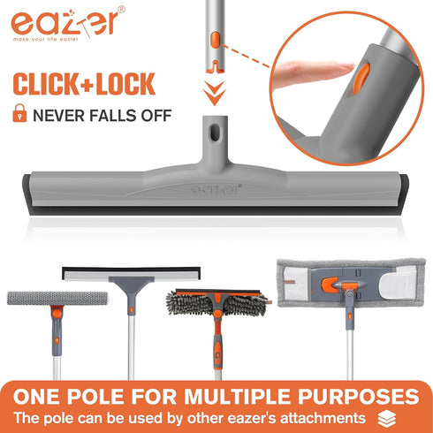 eazer 50'' Floor Squeegee Scrubber with Telescopic Pole, Squeegee Broom for Floor Tile Concrete Marble, EVA Foam Blade Household Water Broom, Sque...