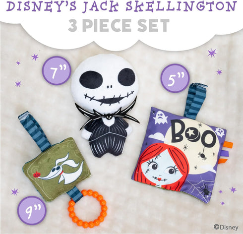 KIDS PREFERRED Disney Baby The Nightmare Before Christmas - 3 Piece Gift Set with Stuffed Jack Skellington Plush and Activity Toys for Babies and ...