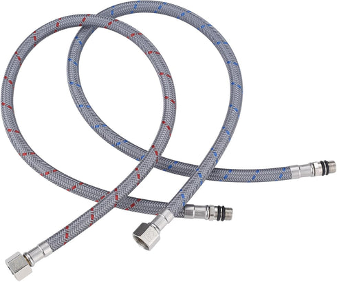 32 Inch Faucet Supply Lines 3/8" Female Comp × M10 Male (1 Pair), ARCORA 30" Braided Nylon Bathroom Faucet Hose...