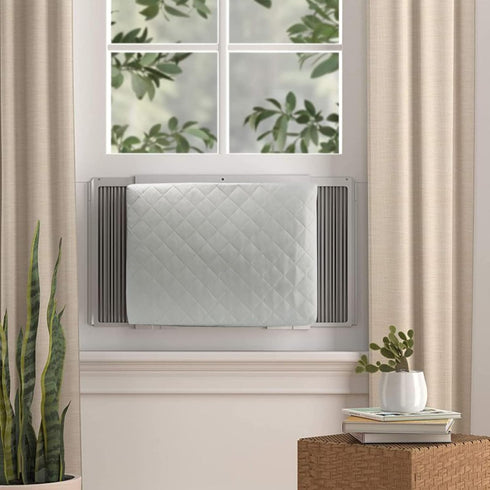 Indoor Air Conditioner Cover, AC Unit Window Cover for Inside Double Insulation with Elastic Drawstring 25L x 17H x 3.5D inches Grey...