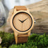 BOBO BIRD Men's Women's Bamboo Wooden Watch with Brown Cowhide Leather Strap Analog Quartz Casual Watches...