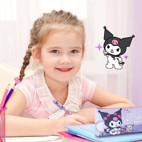 Cute School Supplies Set - Gel Pens, Journal Notebook, 50 Stickers, Pencil Cse, Kawaii Stationery Set, Back to School Gift, Purple...