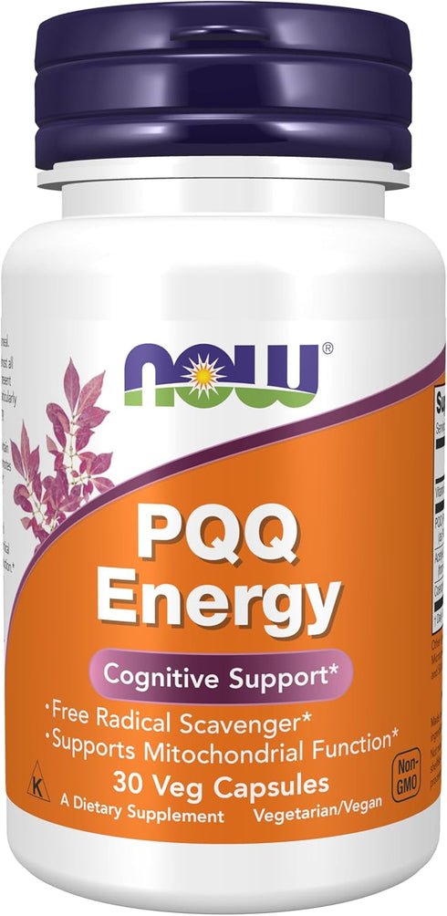 NOW Supplements, PQQ Energy, Free Radical Scavenger*, Cognitive Support*, 30 Veg Capsules...
