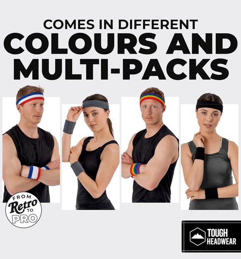 Running Headbands for Men and Women - Athletic Sweatband - Terry Cloth Bands for Basketball, Tennis, Football, Gym, Running, Cosplay & Costumes...