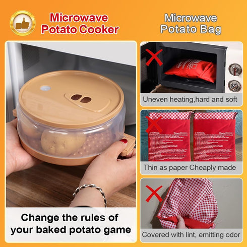 Microwave Baked Potato Cooker As Seen On Tv Cooks In Minutes Tender & Fluffy,baking Potato Cooker For Microwave Oven,Twice Baked Potatoes Steamer,...