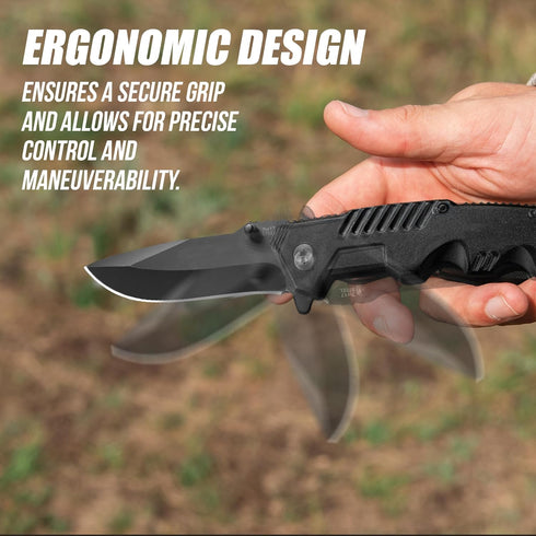Pocket Folding Knife set with Hunting Stainless Steel Clip Point Lock Blade Knives and Lightweight Lockback Multi-Tool for Camping, Outdoor, Hunti...