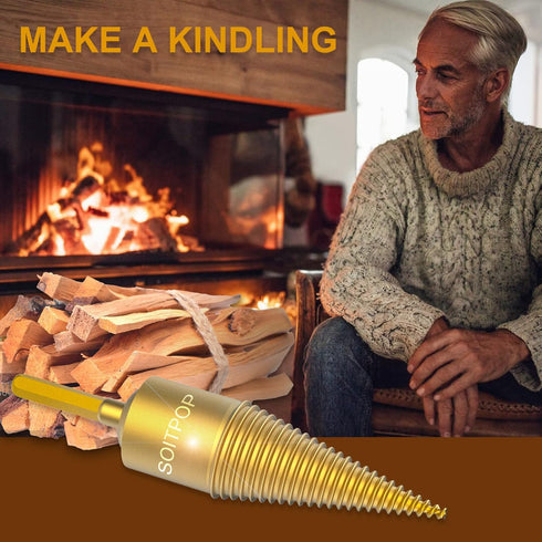 Firewood Log Splitter, Hex Shank Drill Bit Wood Splitters Heavy Duty Screw Wood Splitting Tool for Electric Drills, Split Wood Drill Bits...