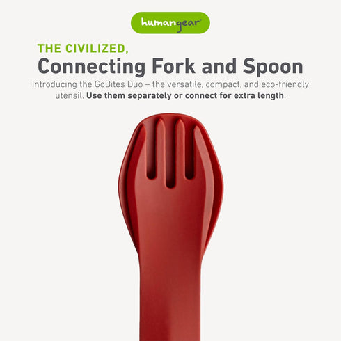 ?GoBites Duo and Bio Duo Travel Silverware, Full Size Portable Fork & Spoon, Reusable Utensil Set, PC and BPA-free, Food-Safe Nylon or Plant-Based...