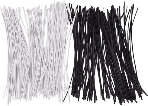 200 Piece Metallic Twist Cable Cord Wire Ties Reusable Fastening (6 Inch, Black and White)...