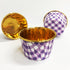 50 Pack Gingham Foil Cupcake Baking Cups, 3.5 Oz Checkered Gold Liners Muffin Mini Cake Mold Cups Wrappers Ramekins Holders (50, Purple Checkered)...
