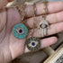 Obidos 14k Gold Plated Evil Eye Turquoise Pendant Necklace for Women 18-20Inch,Round Circle Disk Minimalist Jewelry...
