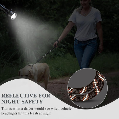 VIVAGLORY Short Dog Leash with Comfortable Padded Handle, 18IN Durable Rope Short Walking & Training Leashes for Dogs with Highly Reflective Threa...