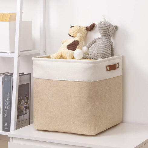 DULLEMELO Cube Storage Bin 13x13,Collapsible Fabric Storage Cube for Organizing,Cubby Storage Basket for Shelves,Closet,Laundry,Nursery,Toys,Cloth...