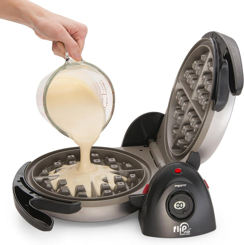 Presto 03510 Ceramic FlipSide Belgian Waffle Maker, Nonstick, Cool Touch Handles, Black...
