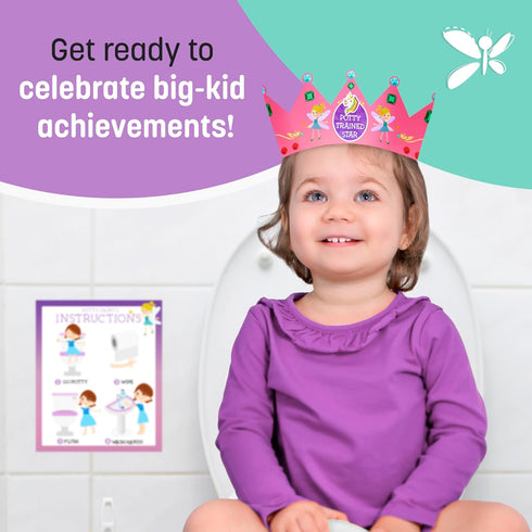 Potty Training Chart for Toddlers Girls, Unicorn Design - Sticker Chart, 4 Week Reward Chart - 213 Cute Stickers, Certificate, Instruction Booklet...