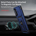 for Samsung Galaxy A03S Case with Slide Camera Lens Cover, HD Screen Protector, Military Grade Drop Protection, Magnetic Rotated Ring Holder Kicks...