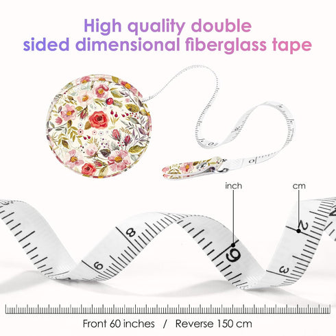 Tape Measure Body Measuring Tape ?Colour Printed Small Retractable Soft Tape Measure for Sewing Cloth Fabric Body Measurements?Leather Mini Body T...