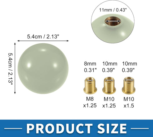 Universal Shift Knob Round Ball Stick Shifter Lever Knob with 3 Adapter for Automatic and Manual Vehicle Acrylic Blue (Set of 4)...