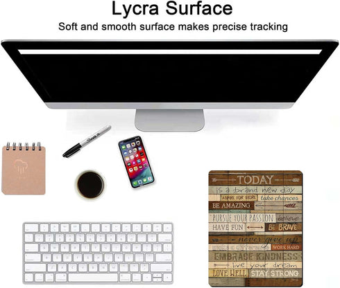Inspirational Quote Mouse Pad,Wood Texture Personalized Custom Mouse Pads, Non-Slip Rubber Base Mousepad for Laptop, Mouse Pads for Desk Wireless ...