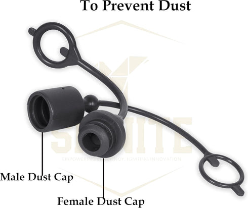 2 Set,1/2 Tractor Hydraulic Coupler Male Dust Cap and Female Plug Cover,ISO A Hydraulic Quick Disconnects Port Plug Fittings By Signite (Black)...