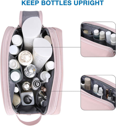 BAGSMART Toiletry Bag for Women, Cosmetic Makeup Bag Organizer, Travel Bag for Toiletries, Dopp Kit Water-resistant Shaving Bag for Accessories, P...