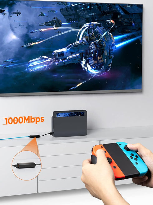 USB to Ethernet Adapter, CableCreation USB 3.0 to 10/100/1000 Gigabit Wired LAN Network Adapter Compatible with Nintendo Switch, Windows, MacBook,...