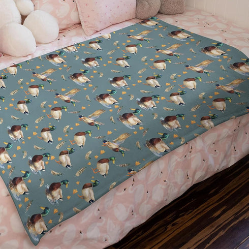 Vintage Duck Hunting Baby Blanket for Boy Girl Mallard Ducks Feathers Soft Swaddle Blanket Wild Bird Animal Flannel Receiving Blanket Newborn Todd...