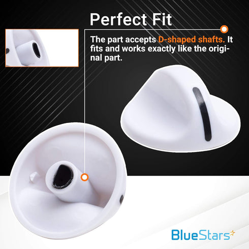 Ultra Durable 131965300 Dryer Timer Knob Replacement Part by BlueStars - Exact Fit for Frigidaire Electrolux Dryers - Replaces 131666601 131666604 131666606 - PACK OF 4