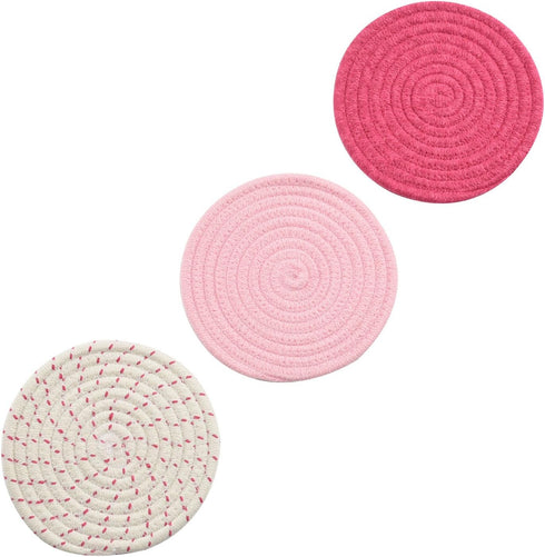 Kitchen Potholders Set Trivets Set 100% Pure Cotton Thread Weave Hot Pot Holders Set (Set of 3) Stylish Coasters, Hot Pads, Hot Mats, Spoon Rest F...