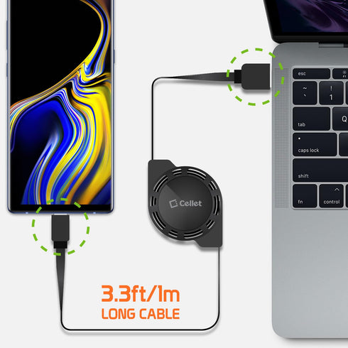 Retractable USB-C Charger Cable, TYPE-C 3 Feet Charging Cable Compatible to iPhone 15 Series, Samsung Galaxy Smartphones, Google Pixel, Moto iPad ...