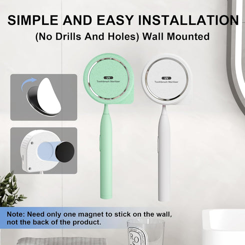 Toothbrush Sanitizer, UV Toothbrush Sanitizer and Holder with Fan Drying 3 Minute Timer Toothbrush Covers for Any Toothbrush, Rechargeable Portabl...