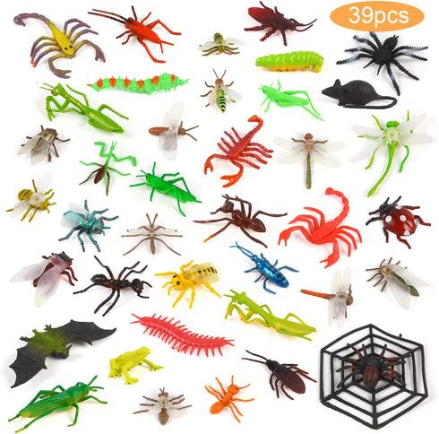 39 Pack Insects and Bugs for Kids,Assorted Plastic Bug Toys Fake Insects Educational Party Favors...