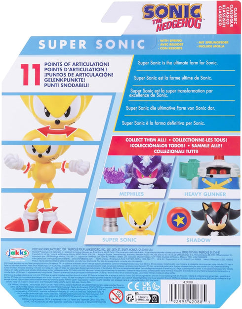 Sonic the Hedgehog 4-inch Super Sonic Action Figure with Red Spring Accessory. Ages 3+ (Officially licensed by Sega)...