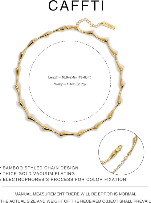 Gold and Silver Bone Necklace Bamboo Couple Necklace 19 Inch Teardrop Necklace...