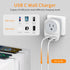 (two in a box) Europe Travel Plug Adapter, WAUDM, USA to Europe Plug Adapter, 4 USB PortsEU Adapter Converter for Italy, Spain, France,Portugal, I...