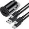 Car Charger, USB car charger fast charging Adapter with 2 Pack Cable 6ft,PD/QC 3.0 type c car charger, Black...