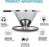 Pour Over Coffee Dripper, Reusable Paperless Coffee Filter,Professional Stainless Steel Drip Cone Brew Coffee Strainer,Upgraded Double Micro Mesh ...